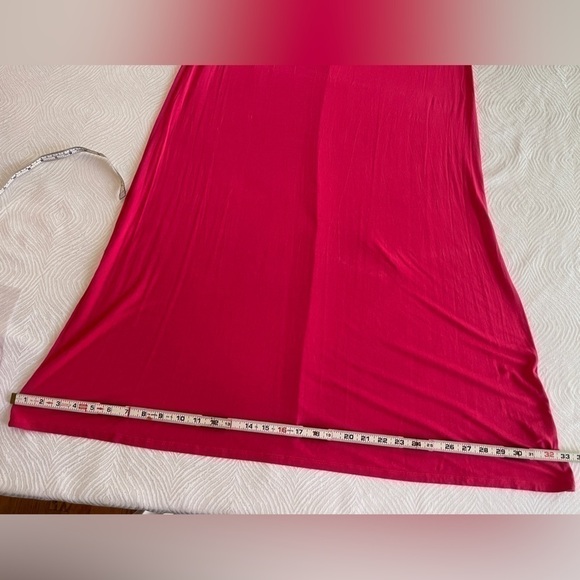Loveappella Women's Red Rayon V-Neck 
Sleeveless Casual Long Maxi Dress Size PM - Picture 9 of 14